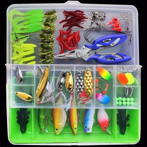 LumiParty 100 pcs / Lures Fishing Lure tool Box KIT Tackle Box green ...