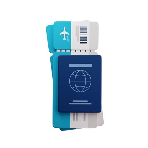 Premium Photo D Icon Of Blue Passport And Boarding Pass Tickets