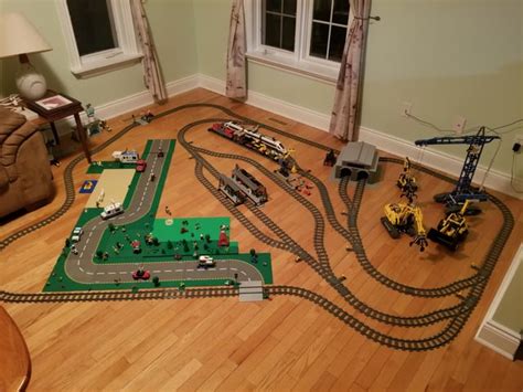 My train set. High speed train and cargo train. MOC train garage/repair ...