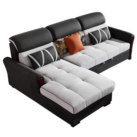 Buy L Shaped Corner Sofa Bed With Hidden Storage And Reversible Chaise