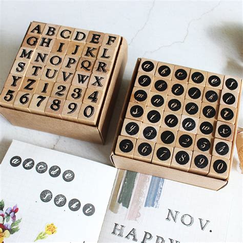 Wooden Stamp Rubber Numbers Alphabets Birthday Cute Planner - Etsy