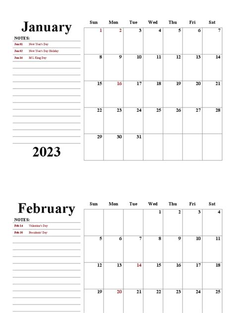 2023 Monthly Calendar Template With Notes 03 | PDF | Traditions | Festival