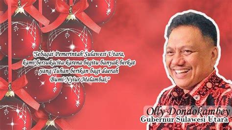 Gubernur Sulawesi Utara Olly Dondokambey Mengucapkan Selamat Natal