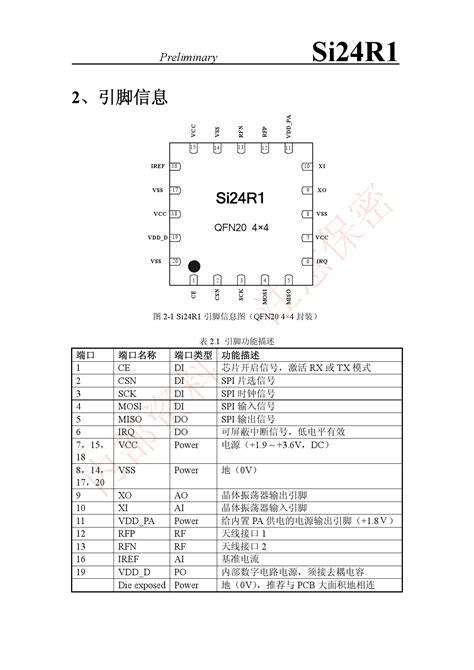 Si24r1（南京中科微）si24r1中文资料价格pdf手册 立创电子商城