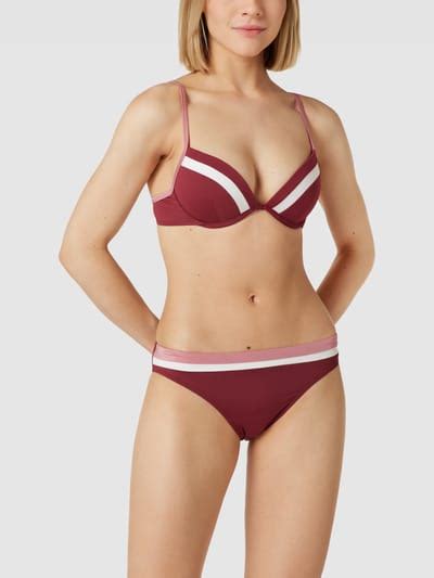 Esprit Bikini Oberteil Mit Kontraststreifen Modell Tayrona Bordeaux