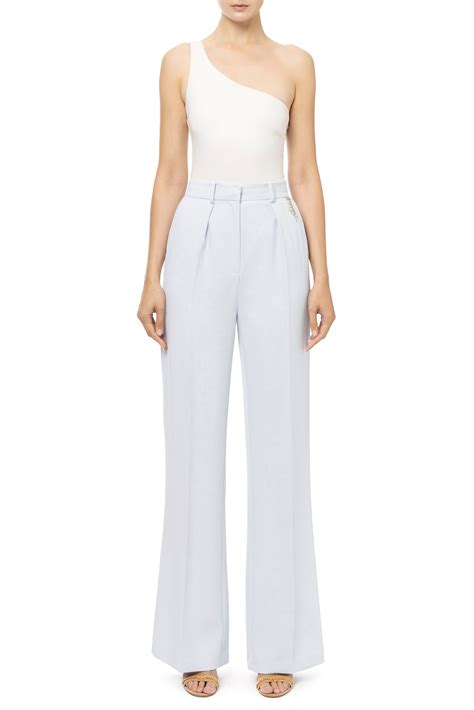 Pantalon droit en crêpe tissé avec pinces Elisabetta Franchi Outlet