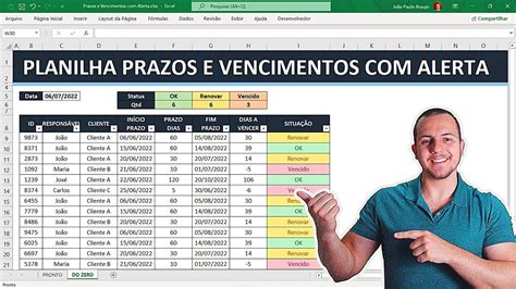 Como Fazer Planilha No Excel Prazos E Vencimentos Alertas