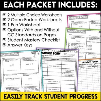 4th Grade Math Review Worksheets NBT And OA Bundle By Shelly Rees