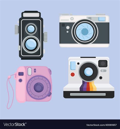 Retro Photographic Cameras Royalty Free Vector Image