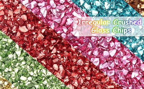 Irregular Crushed Glass Chips Sprinkles 100g Metallic Chunky Glitter Stones For