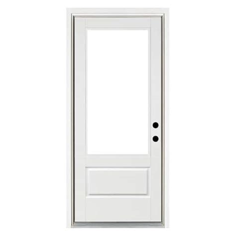 Mp Doors 36 In X 80 In Left Hand Inswing 3 4 Lite Low E Glass Finished White Fiberglass