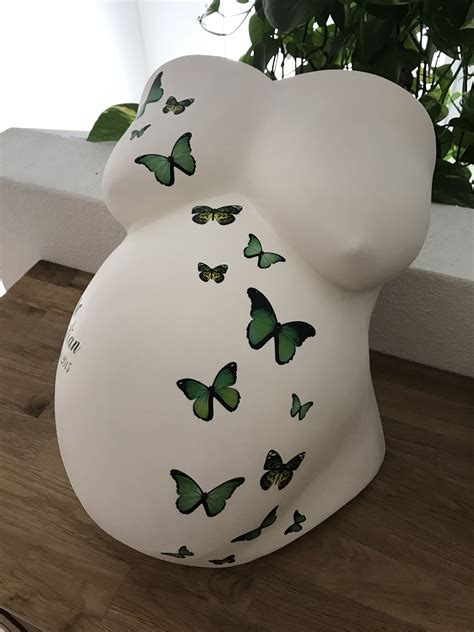 Belly cast and pregnancy, Babybauch, green Butterfly, designed by Bea's - Erinnerungen Baby ...