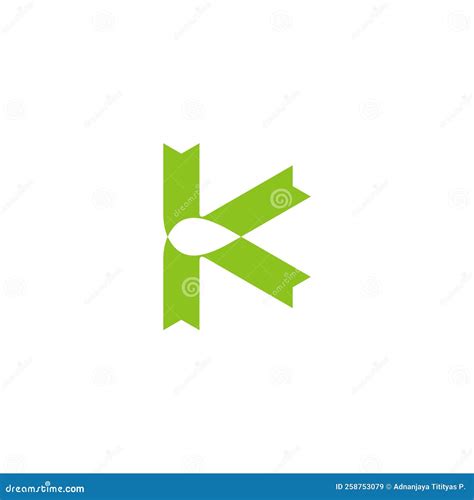 Letter K Simple Line Green Leaf Logo Vector Stock Vector Illustration