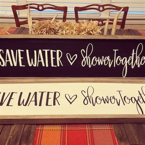 Save Water Shower Together Bathroom Sign Framed Sign Etsy