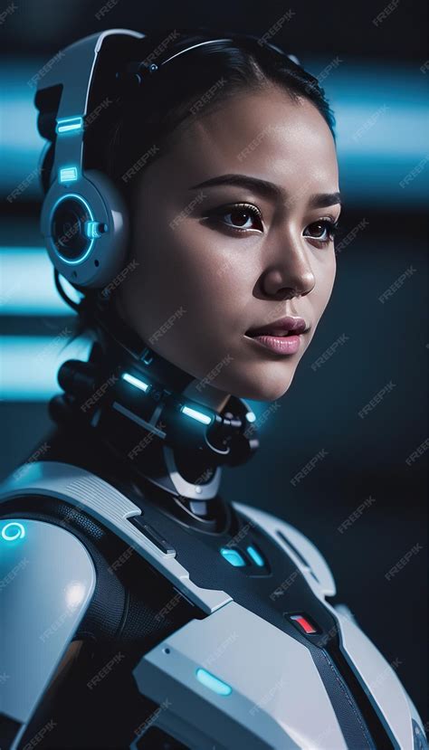 Premium Ai Image Futuristic Beautiful Girl Cyborg Robot