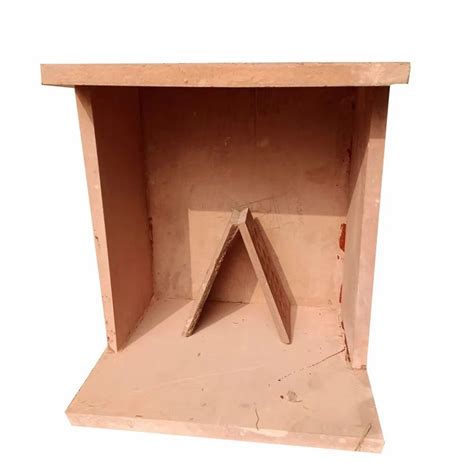 Red Feet Rectangular Sandstone Temple Design Modern Thickness