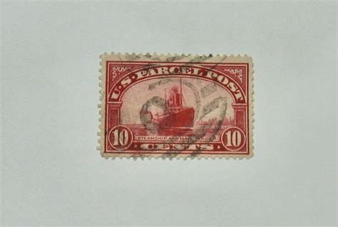 1913 Us Parcel Post Steamship And Mail Tender 10 Cent Stamp Ebay