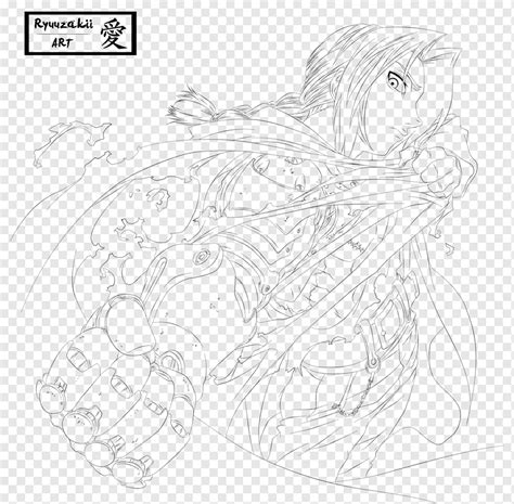 Edward Elric Line Art Anime Fullmetal Alquimista Boceto Anime Blanco