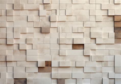 A wall of wooden blocks with a square pattern of squares. | Premium AI ...