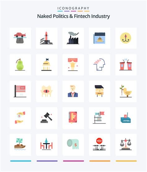 Creative Naked Politics And Fintech Industry 25 Flat Icon Pack Such As