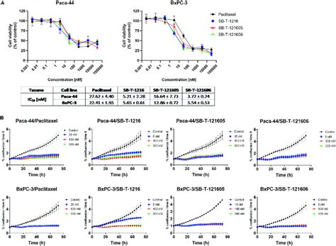 In Vitro Efficacy Of Paclitaxel And SB Ts A Graph Showing The Cell