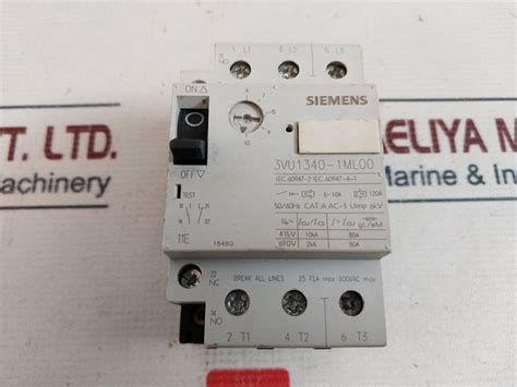 Siemens 3vu1340 1ml00 Motor Protection Circuit Breaker Aeliya Marine