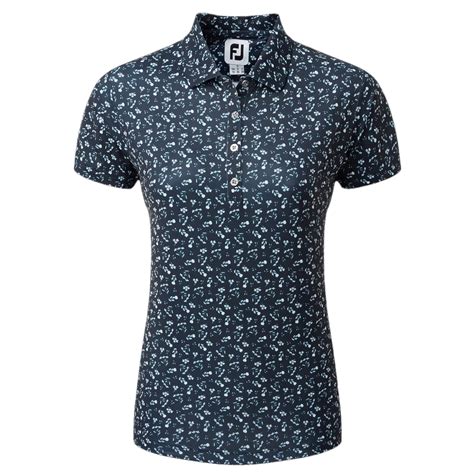 Footjoy Floral Print Lisle Ladies Golf Polo Shirt Snainton Golf