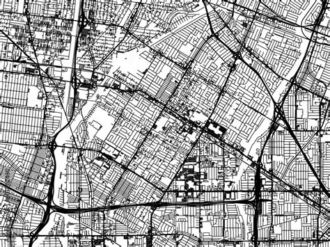 Vector Road Map Of The City Of Downey California In The United States