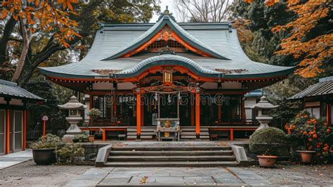 traditional japanese shinto shrine  ornate architecture nestled