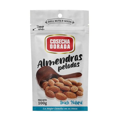 ALMENDRAS PELADAS DOY PACK COSECHA DORADA 100 Gr Agata Distribuidora