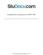 Programacion De Proyectos Con Pert Cpm Pdf Lomoarcpsd