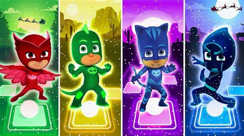 Catboy 🆚 Owlette 🆚 Gekko 🆚 Romeo Pj Masks Tiles Hop Edm Rush Youtube