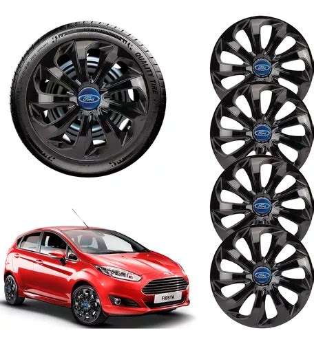 Jogo Calota Esportivas Preto Aro Ford Ka Fiesta Focus Frete Gr Tis