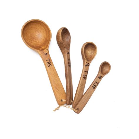 Hand Carved Wood Measuring Spoon Set - Harper + Hudson