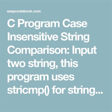 C Program Case Insensitive String Comparison