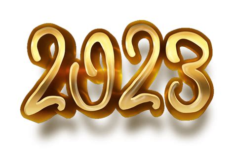 Happy New Year 2023 Celebration Eve Golden Shiny Text Fonts 16701580 Png