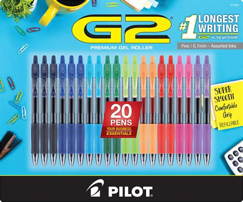 Pilot Pen G2 Assorted Premium Gel Ink Pens Retractable And