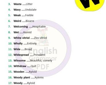 800 Synonym Words List In English A To Z Pdf English Grammar Pdf Artofit