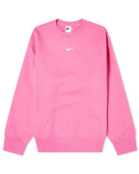 Nike Phoenix Fleece Crew Sweat in Pink | Lyst