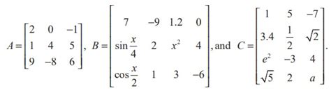 General form of a matrix - Definition, Solved Example Problems