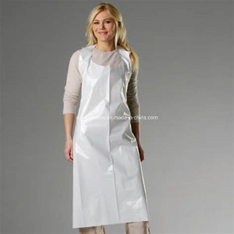 Disposable White PE Poly Apron For Food Processing China PE Apron And