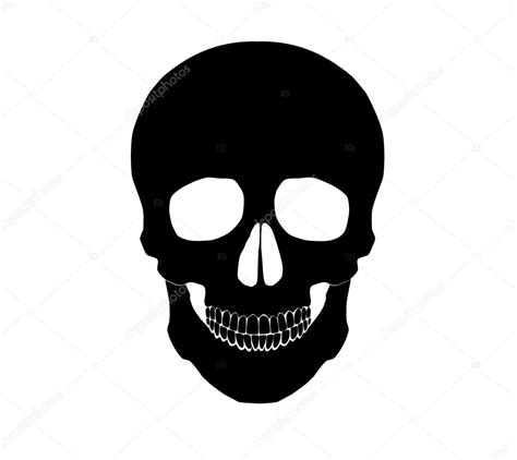 Silhouette Illustration Of A Human Skull Vector Illustration Stock