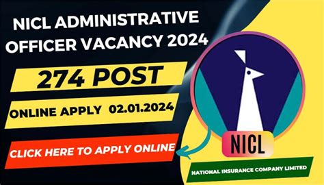 NICL AO Recruitment 2024 Apply Online I Administrative Officer Vacancy