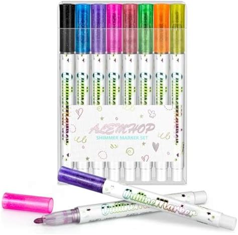 Amazon Shimmer Markers Outline Double Line Colors Metallic