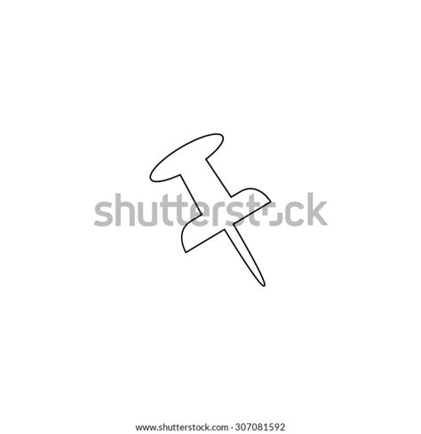 Push Pin Outline Black Simple Vector Stock Vector Royalty Free