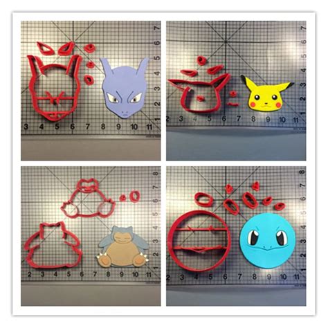 Game Pokemon Character Cookie Cutters Fondant Cupcake Top Made 3D