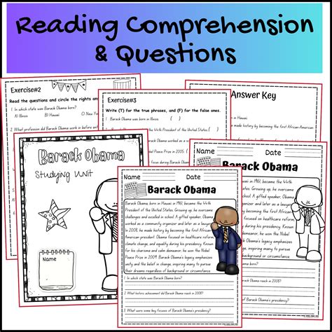 President S Day Barack Obama Biography Reading Comprehension And Activities Made By Teachers