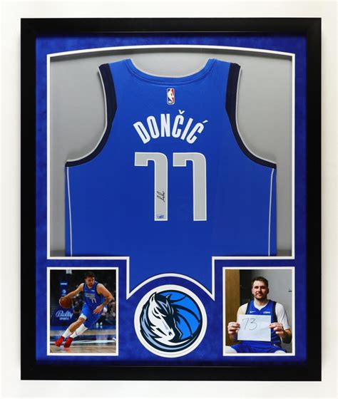 Luka Doncic Signed Mavericks Custom Framed Nike Jersey With Led Display