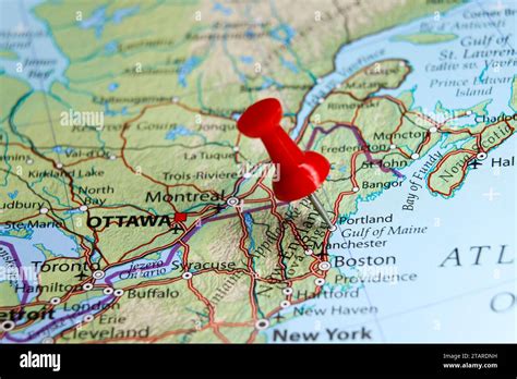 Portland Maine Pin On Map Stock Photo Alamy