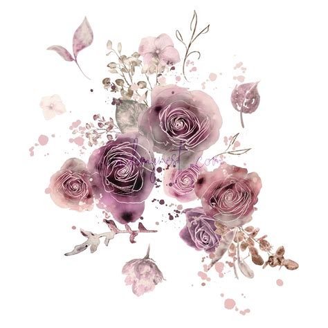 DIGITAL Dusty Pink Rose Flower Bloom Watercolour Floral Rose - Etsy ...